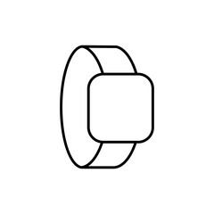 smartwatch or smart watch wearable with apps on screen flat vector icon for apps and websites eps 10