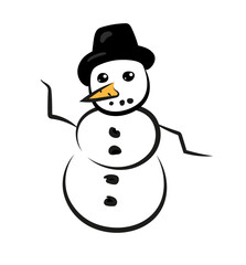 Bałwan ilustracja snowman illustration - obrazy, fototapety, plakaty