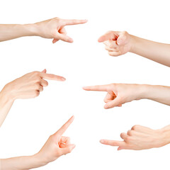 Pointing fingers set. Png file isolated with transparency - 548842924