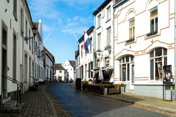 Historic city of Thorn in Limburg, Netherlands, known for its white houses