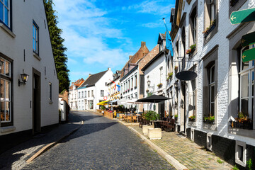 Historic city of Thorn in Limburg, Netherlands, known for its white houses