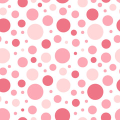 Pastel pink dotted vector seamless pattern isolated on white background. Stock minimal illustration - 548845309