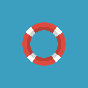 Vector illustration of lifebuoy icon. Circle of support.