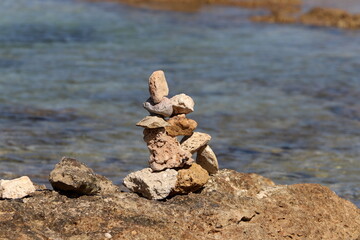 Stones on the shore of the Mediterranean Sea.