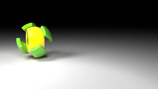 animation of 3D word STRATEGY comes out of a rotating cube