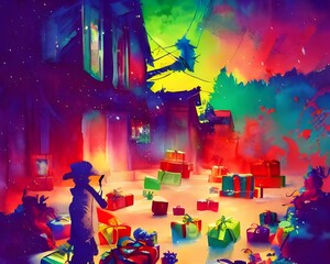 It's Christmas time and there are presents under the tree. Some are wrapped in colorful paper while others have festive bows on them. Excitement fills the air as everyone wonders what they will find i
