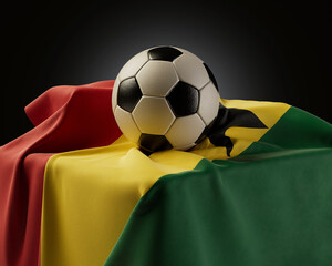 Soccer Ball And Ghana Flag