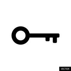 Key vector icon in flat style design for website design, app, UI, isolated on white background. Vector illustration.