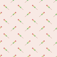 Dango, seamless pattern, vector. Pattern from colored dangos.