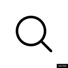 Search symbol or Magnifying glass vector icon in line style design for website design, app, UI, isolated on white background. Editable stroke. Vector illustration.