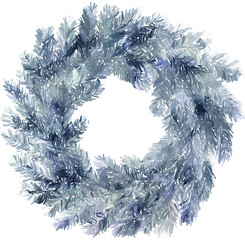 Winter Christmas wreath of fir branches