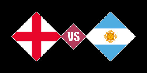 England vs Argentina flag concept. Vector illustration.