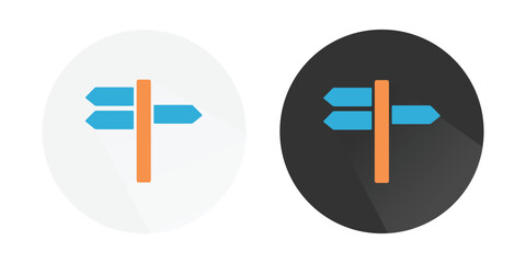 Obraz premium Signpost, Road Sign Icon, direction board, Road sign line icon, Direction pointer, signpost logo Colorful vector icons