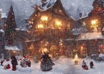 Fototapeta premium Snow Village