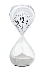 Hourglass symbolically shows that it is five to twelve.
