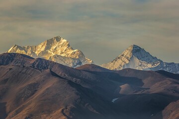 Makalu piek in Xigaze Everest National Park, Tibet, China