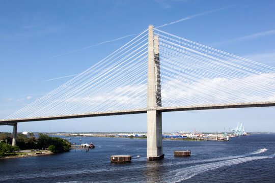 Jacksonville City Suspension Bridge And St. Johns River