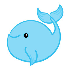 Blue Whale Cartoon Marine animal icons
