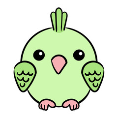 Cute parrot bird  illustration isolated on white background