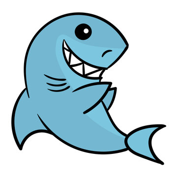 Shark mascot Cartoon funny isolated 