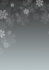 Grey Winter Background with snowflakes for your own creations