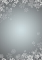 Grey Winter Background with snowflakes for your own creations
