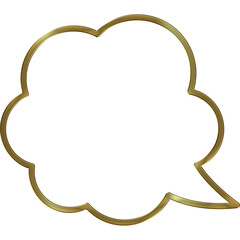 Gold Metal Speech Bubble Cloud Illustration