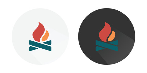 Obraz premium Campfire with firewood Icon, Bonfire icon, Burning bonfire with wood, Bonfire icon, campfire logo Colorful vector icons