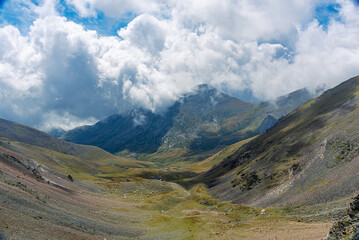 Mountain landscape with sky and clouds