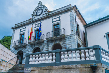 Fototapeta na wymiar Town Hall in the town of Cudillero, in Asturias, Spain.