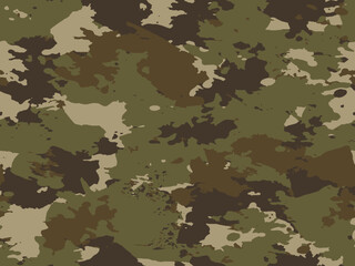 Full seamless abstract military camouflage skin pattern vector for decor and textile. Green army camo design for textile fabric print.