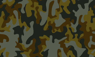 Full seamless khaki camouflage texture pattern vector. Army skin design for textile fabric printing and wallpaper. Design for fashion and home design.