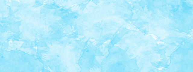Obraz premium Creative wet ink effect sky blue color watercolor background. Blue watercolor texture painted background, Wet effect turquoise shades watercolor background. Abstract blue color watercolor gouache