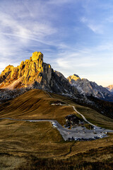 Dolomity,przełęcz , góry , dolomity, Włochy, Alpy, Tyrol, Passo Gardena - obrazy, fototapety, plakaty