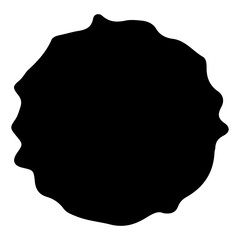 Blob or splash of paint, coffee or ink. Black round silhouette. PNG clipart isolated on transparent background
