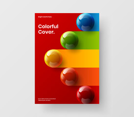 Multicolored realistic balls corporate cover layout. Creative banner vector design illustration.