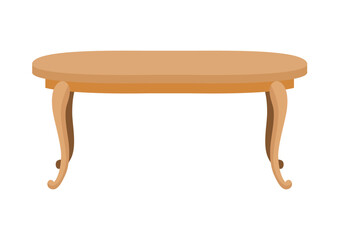 Empty wooden table or desktop. Clean small element of of home interior scenics. Template for object presentation. Table isolated on white background