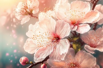 Obraz na płótnie Canvas Beautiful Floral Background Cherry Blossom Flower