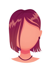 Face construction element, avatar creation, head template. Vector cartoon head. Head part for face generator isolated on white background