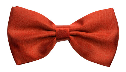 Red satin bow tie, formal dress code necktie accessory. PNG clipart isolated on transparent...