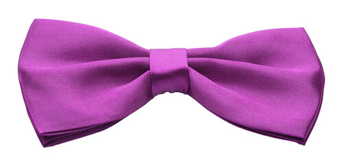 Pink purple satin bow tie, formal dress code necktie accessory. PNG clipart isolated on transparent...