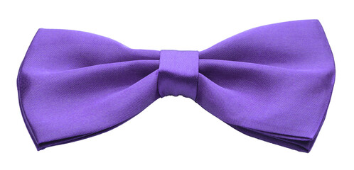 Purple blue satin bow tie, formal dress code necktie accessory. PNG clipart isolated on transparent background