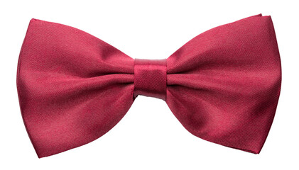 Red pink satin bow tie, formal dress code necktie accessory. PNG clipart isolated on transparent...