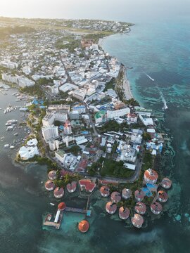 Aerial view of the North end of San Andres Island in Colombia
