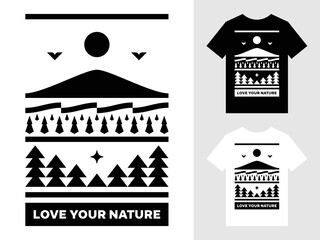 Geometric Mountain Lover T-shirt Design Vector Illustration
