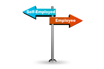 Concept of choosing self-employed versus employment