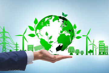 Ecology concept with ecological elements