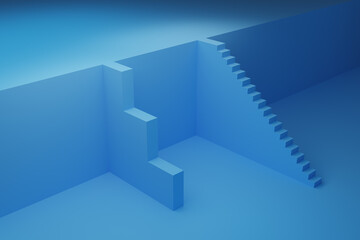 Fototapeta premium Gender inequality in career ladder concept - 3d rendering
