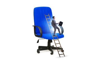 Businessman in the career concept climbing chair
