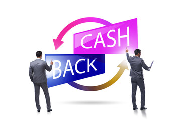 Businessman in the cash back concept